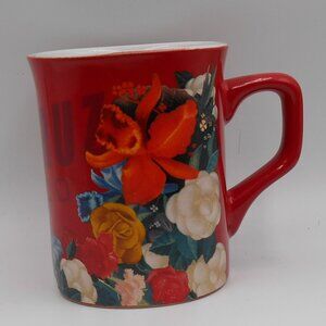 NESCAFE CLASICO VERACRUZ MEXICO MUG COFFEE CUP RED FLORAL VINTAGE